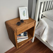 Load image into Gallery viewer, Modern Handmade Wood Floating Nightstand with Drawer, Wall Mounted Solid wood designer Night Stand