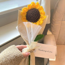 Load image into Gallery viewer, Sunflower Artificial Bouquet Of Sunflowers Bunch Of Crocheted Sunflowers Long Stem Sunflower Gift For Her Bouquet For Mothers Day Bouquets
