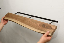 Load image into Gallery viewer, Walnut Floating Shelves, Custom Wood Shelves, Rustic Shelves, Bathroom Shelves with Bracket, Long Book Shelves,Kitchen Shelves