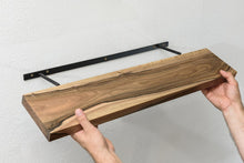 Load image into Gallery viewer, Wooden Floating Shelves, Custom Wood Shelves, Rustic Shelves, Bathroom Shelves with Bracket, Long Book Shelves,Kitchen Shelves