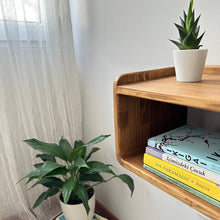 Load image into Gallery viewer, Premium Handmade Natural Wood Floating Nightstand, Wooden Wall Mounted Night Stand