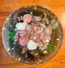 Load image into Gallery viewer, Handmade epoxy resin flower side table large 18" ,  customization available