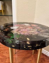 Load image into Gallery viewer, Handmade epoxy resin flower side table large 18" ,  customization available