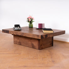 Load image into Gallery viewer, Solid Wood Rustic Coffee Table | Reclaimed Timber Style, Handcrafted wooden furniture