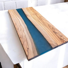 Load image into Gallery viewer, Personalized Epoxy Cutting Board: Handmade Wood Charcuterie Board, Gift, Resin and Wood