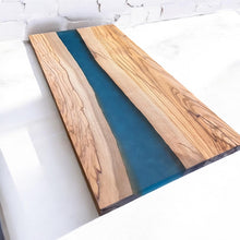 Load image into Gallery viewer, Personalized Epoxy Cutting Board: Handmade Wood Charcuterie Board, Gift, Resin and Wood