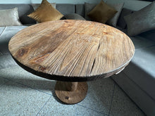 Load image into Gallery viewer, Round Wood Coffee Table Rustic ,Reclaimed Table Round ,Furniture and Decor, Coffee Table , Rustic Farmhouse Table Coffee