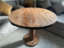 Load image into Gallery viewer, Round Wood Coffee Table Rustic ,Reclaimed Table Round ,Furniture and Decor, Coffee Table , Rustic Farmhouse Table Coffee