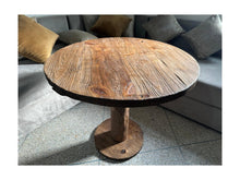 Load image into Gallery viewer, Round Wood Coffee Table Rustic ,Reclaimed Table Round ,Furniture and Decor, Coffee Table , Rustic Farmhouse Table Coffee