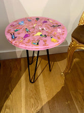 Load image into Gallery viewer, Handmade Pink Resin Coffee Table with Dolls, Toys, Memorable Keep Sake