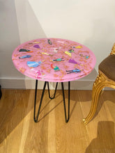 Load image into Gallery viewer, Handmade Pink Resin Coffee Table with Dolls, Toys, Memorable Keep Sake