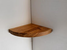 Load image into Gallery viewer, Floating Corner Shelves in Thick Solid Wood, Wooden Corner Shelf, Small Corner shelf