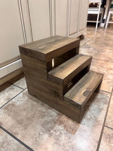 Load image into Gallery viewer, Premium Wooden Handmade Rustic Wooden Step Stool – Handmade 3-Step Farmhouse Footstool for Kitchen, Bathroom, or Bedside