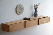 Load image into Gallery viewer, Wooden Floating shelf with 3 drawers, Solid wood Shelf with 3 Drawers (Customizable)