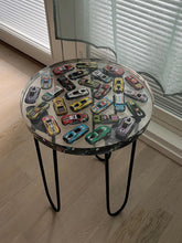 Load image into Gallery viewer, Center Table made of Epoxy Resin with cars inside, gift for the house, and mother, end table, round coffee table, epoxy table