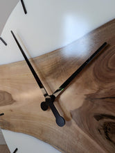 Load image into Gallery viewer, Personalized Solid Wood Wall Clock: White Epoxy Resin, Oversized Decor - 14 Inch