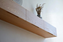 Load image into Gallery viewer, Wooden Floating shelf with 3 drawers, Solid wood Shelf with 3 Drawers (Customizable)