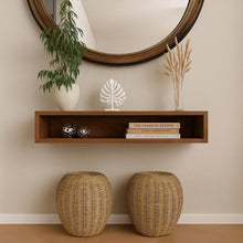 Load image into Gallery viewer, Floating TV Console | Solid Wood Wall Mounted Media Shelf | Walnut Entertainment Center | Modern Minimalist TV Stand | Wall Mounted Console