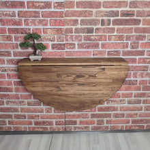 Load image into Gallery viewer, Round Solid Wood Murphy Desk: Wall Mounted Folding Table with Shelf (24''x36'')