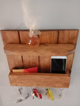 Load image into Gallery viewer, Premium Royal Luxury Rustic Wooden Wall Mounted Key Organizer, Floating Shelf Coat Rack, Entryway Storage