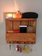 Load image into Gallery viewer, Premium Royal Luxury Rustic Wooden Wall Mounted Key Organizer, Floating Shelf Coat Rack, Entryway Storage