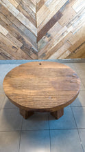 Load image into Gallery viewer, Handmade Rustic solid Wood Round Coffee Table | Solid Reclaimed Wood | Farmhouse Living Room Furniture