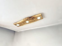 Load image into Gallery viewer, Handmade wood ceiling lamp, led lights, wooden base mid century pendant lighting, live edge, wood chandelier