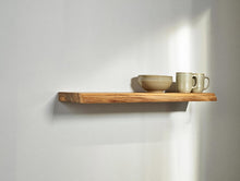 Load image into Gallery viewer, Handmade Rustic Live Edge Floating Shelf: Solid Wood Wall Decor