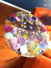 Load image into Gallery viewer, Handmade epoxy resin flower table large 18” , customization available. Book yours now