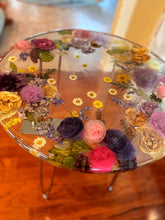Load image into Gallery viewer, Handmade epoxy resin flower table large 18” , customization available. Book yours now
