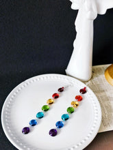 Load image into Gallery viewer, Rainbow Resin Dangle Earrings, Handmade Pride Gift