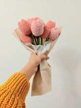 Load image into Gallery viewer, Crochet Flower Tulip Birthday Gift Knitted Flower Bouquet Gift Bday Crochet Crochet Tulip Bouquet Gift For Mother Day Flowers Bunch