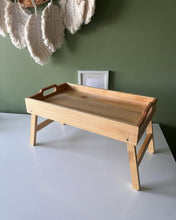 Load image into Gallery viewer, Royal luxury Handmade Solid Wood Breakfast table , Wooden Serving Tray Table, Foldable Tray Table