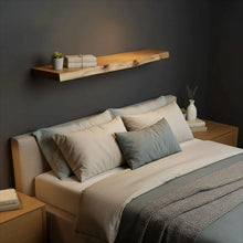 Load image into Gallery viewer, Big Size Wooden Floating Live Edge Shelf , Rustic Wall Shelf, Live Edge Walnut Floating Shelves, Reclaimed Industrial Wooden Floating Shelves, Farmhouse Heavy Duty Floating Shelves, with metal brackets