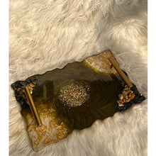 Load image into Gallery viewer, Customizable Resin Serving/Vanity Tray – Luxe Decor for Home or Gifts handmade geode design