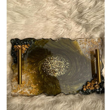 Load image into Gallery viewer, Customizable Resin Serving/Vanity Tray – Luxe Decor for Home or Gifts handmade geode design