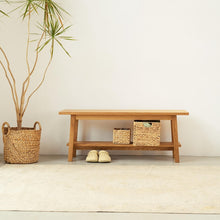 Load image into Gallery viewer, Entryway Solid Wood Shoe bench , wooden natural look bench