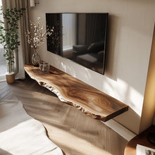 Load image into Gallery viewer, Solid Wood TV Stand Rustic Floating Shelf Living Room Decor, Wooden TV base Stand