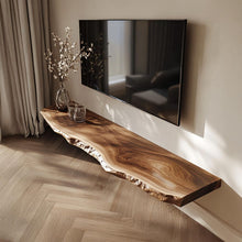 Load image into Gallery viewer, Solid Wood TV Stand Rustic Floating Shelf Living Room Decor, Wooden TV base Stand