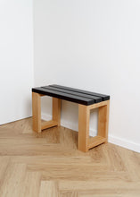Load image into Gallery viewer, Modern bench, minimalist entryway seating, Scandi style indoor bench, solid wood hallway furniture