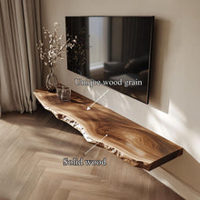 Load image into Gallery viewer, Solid Wood TV Stand Rustic Floating Shelf Living Room Decor, Wooden TV base Stand