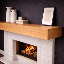 Load image into Gallery viewer, Rustic wood fireplace mantel, floating shelf, modern farmhouse fireplace beam, solid furniture