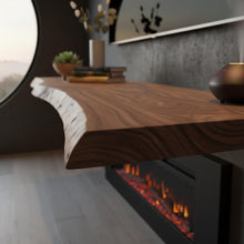 Load image into Gallery viewer, Live Edge Wooden TV Stand - Natural Solid Wood Media Console - Handmade Live Edge TV Stand - Solid Wood Media Unit-Custom Live Edge TV Stand