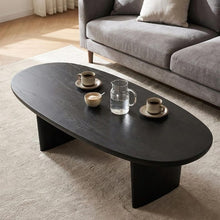 Load image into Gallery viewer, Solid Wood Oval Coffee Table, Scandinavian Nordic Living Room Table, Minimalist Wooden Tea Table, Solid Wood Low Coffee Table