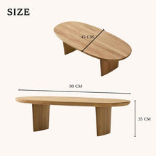Load image into Gallery viewer, Solid Wood Oval Coffee Table, Scandinavian Nordic Living Room Table, Minimalist Wooden Tea Table, Solid Wood Low Coffee Table