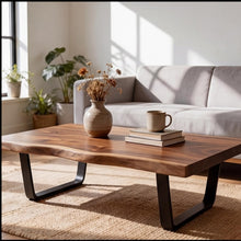 Load image into Gallery viewer, Solid Teak woodTabletop with Live Edge – Natural Wood Slab, Handmade Wooden Table Top