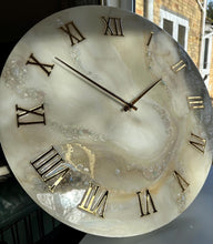 Load image into Gallery viewer, Soft Elegant Epoxy Resin Wall Clock: Natural Stones, Modern Art Decor -10 Inch
