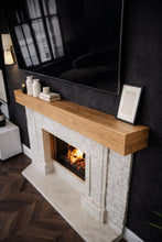 Load image into Gallery viewer, Rustic wood fireplace mantel, floating shelf, modern farmhouse fireplace beam, solid furniture