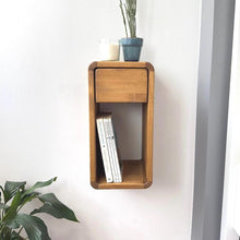 Load image into Gallery viewer, Handmade Wooden Floating night stand for bedrooms, For narrow spaces, Solid Wood Night Stand With Drawer