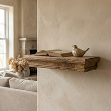 Load image into Gallery viewer, Solid Wood Fireplace Mantel Shelf, Rustic Floating Shelf, Home Decor, Wooden Carved Shelf